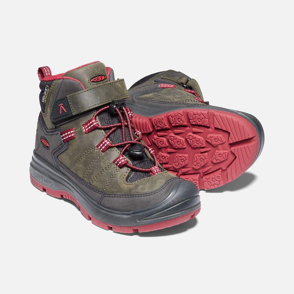 Keen Outdoor Bot Çocuk Gri/Kırmızı - Redwood Waterproof - Türkiye YLVW49063